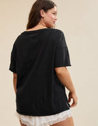 Aerie Oversized V-Neck Boyfriend T-Shirt - True Black