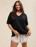 Aerie Oversized V-Neck Boyfriend T-Shirt - True Black