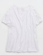 Aerie Oversized V-Neck Boyfriend T-Shirt - White