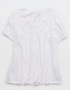 Aerie Oversized V-Neck Boyfriend T-Shirt - White
