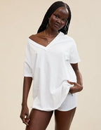 Aerie Oversized V-Neck Boyfriend T-Shirt - White