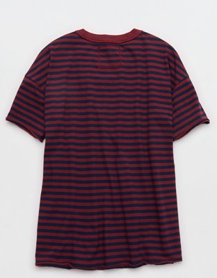 Aerie Oversized Crew Boyfriend T-Shirt - Deep Ruby