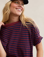 Aerie Oversized Crew Boyfriend T-Shirt - Deep Ruby