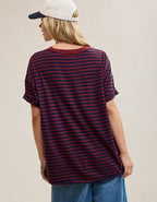 Aerie Oversized Crew Boyfriend T-Shirt - Deep Ruby