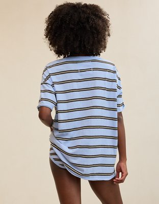 Aerie Oversized Crew Boyfriend T-Shirt - Cloudy Blue