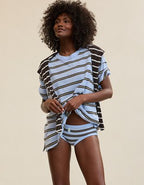 Aerie Oversized Crew Boyfriend T-Shirt - Cloudy Blue