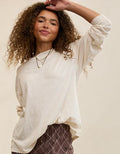 Aerie Cozy Oversized Long Sleeve Boyfriend T-Shirt - Heather Frost