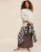 Aerie Cozy Oversized Long Sleeve Boyfriend T-Shirt - Heather Frost