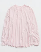 Aerie Cozy Oversized Long Sleeve Boyfriend T-Shirt - Pink Petal