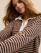 Aerie Cozy Polo Boyfriend T-Shirt - Deep Earth