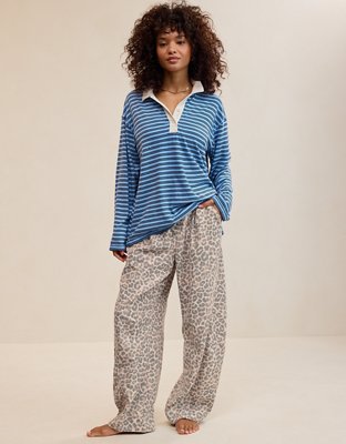 Aerie Cozy Polo Boyfriend T-Shirt - Horizon Sky