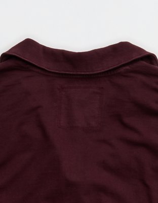 Aerie Cozy Polo Boyfriend T-Shirt - Royal Berry