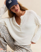 Aerie Happy Snit Henley T-Shirt - Soft Muslin