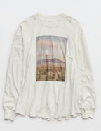 Aerie Cozy Oversized Long Sleeve Boyfriend T-Shirt - Soft Muslin