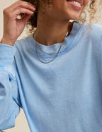 Aerie Cozy Oversized Long Sleeve Boyfriend T-Shirt - Cloudy Blue