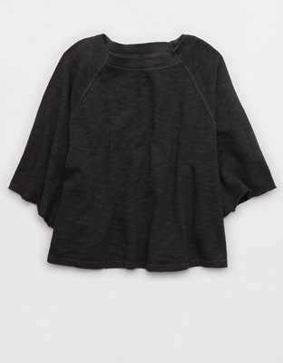 Aerie It's Casual Knit Slub T-Shirt - Smoked Gray