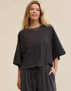 Aerie It's Casual Knit Slub T-Shirt - Smoked Gray