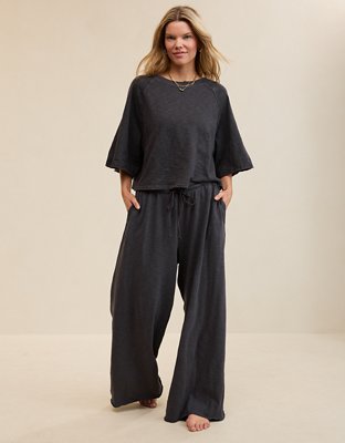Aerie It's Casual Knit Slub T-Shirt - Smoked Gray