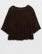 Aerie It's Casual Knit Slub T-Shirt - Deep Earth