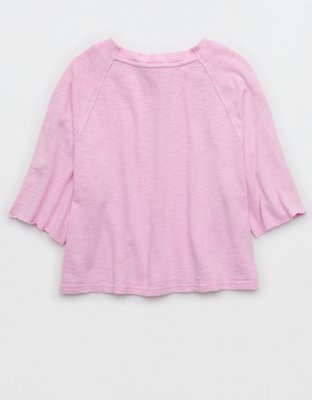 Aerie It's Casual Knit Slub T-Shirt - Violet Willow