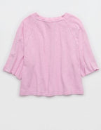 Aerie It's Casual Knit Slub T-Shirt - Violet Willow