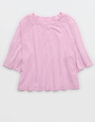 Aerie It's Casual Knit Slub T-Shirt - Violet Willow