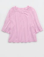 Aerie It's Casual Knit Slub T-Shirt - Violet Willow