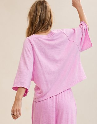 Aerie It's Casual Knit Slub T-Shirt - Violet Willow