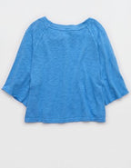 Aerie It's Casual Knit Slub T-Shirt - Rome Blue