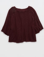 Aerie It's Casual Knit Slub T-Shirt - Royal Berry