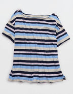 Aerie Off The Shoulder Oversized Boyfriend T-Shirt - Navy