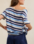Aerie Off The Shoulder Oversized Boyfriend T-Shirt - Navy