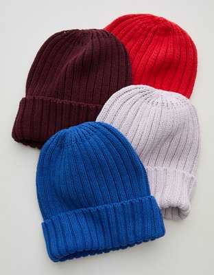 Aerie Ribbed Beanie - Bright Red