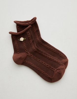 Aerie Rosette Quarter Socks - Universe