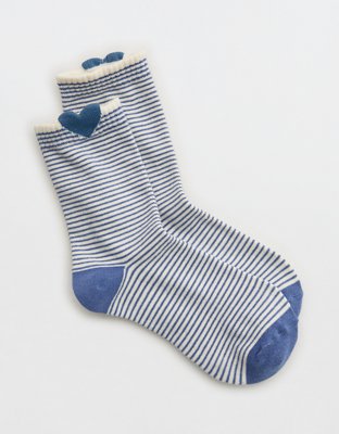 Aerie Icon Crew Socks - Marbled Blue