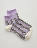 Aerie Striped Quarter Socks - Hushed Violet
