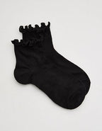 Aerie Lace Ruffle Quarter Socks - True Black