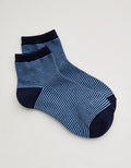 Aerie Striped Cotton Shortie Socks - Navy