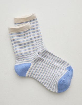 Aerie Striped Crew Socks - Soft Muslin