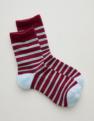 Aerie Striped Crew Socks - Pine