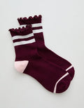 Aerie Ruffle Quarter Socks - Royal Berry