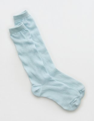 Aerie Ribbed Knee Socks - Salty Air