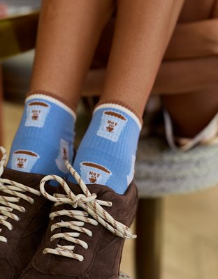 Aerie Ribbed Cotton Quarter Sock 2-Pack - Rome Blue