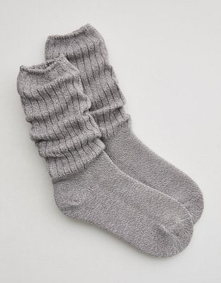Aerie Marled Slouch Socks - Smoked Gray