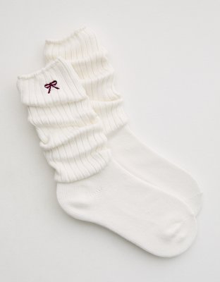Aerie Marled Slouchy Socks - Frosty Cream