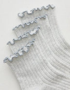 Aerie Ruffle Quarter Sock 2-Pack - Gray
