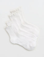 Aerie Ruffle Quarter Sock 2-Pack - Bright White