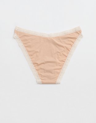 SMOOTHEZ Microfiber Lace Bikini Underwear - Sands