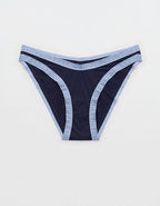 SMOOTHEZ Microfiber Lace Bikini Underwear - Navy