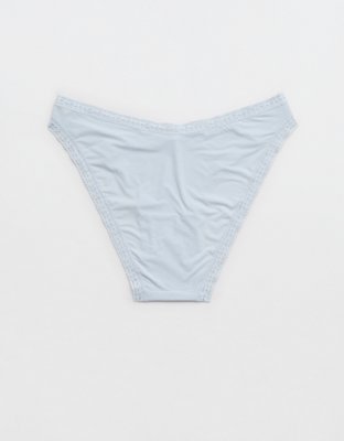 SMOOTHEZ Microfiber Lace Bikini Underwear - Misty Sky